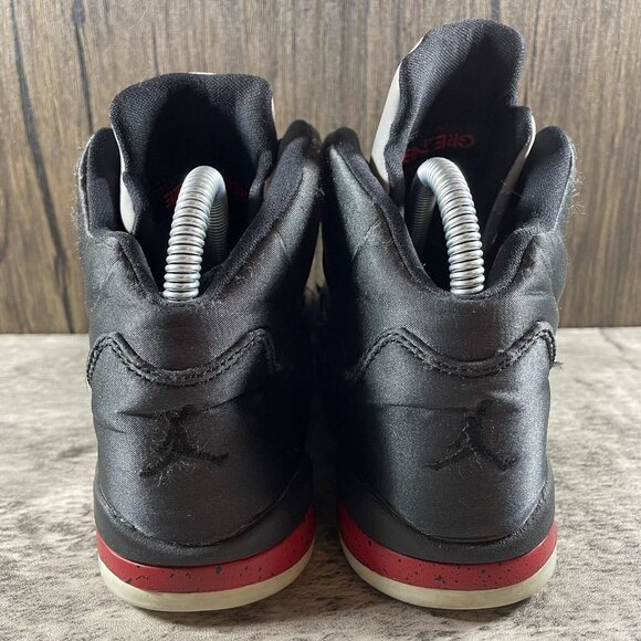Nike Air Jordan 5 Retro Satin PS Black Red White 2017 440889-006 Size 1 - Picture 6 of 8